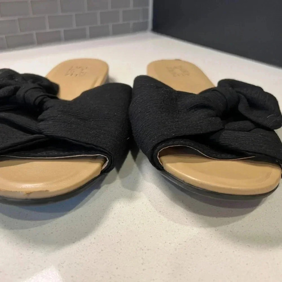 Naturalizer Black Linen Flat Sandals Size 10 - Picture 7 of 7